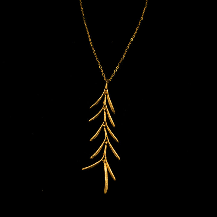 Image of the Michael Michaud Fine Rosemary Gold Pendant on a black background