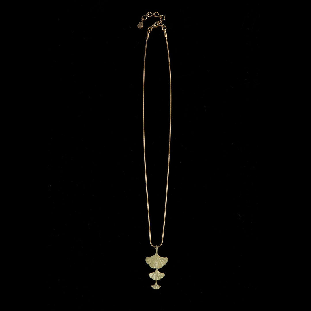 Ginkgo Pendant - Triple Leaves