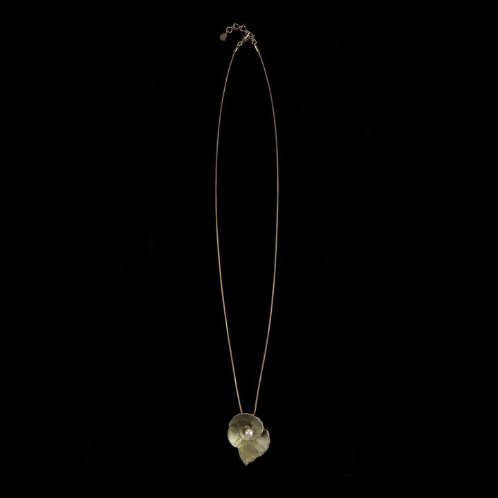 Spiral Geranium Long Chain Necklace