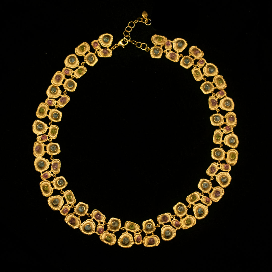 Image of the Michael Michaud Fine Sea Urchin Collar Necklace on a black background