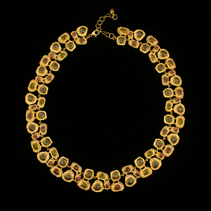 Image of the Michael Michaud Fine Sea Urchin Collar Necklace on a black background