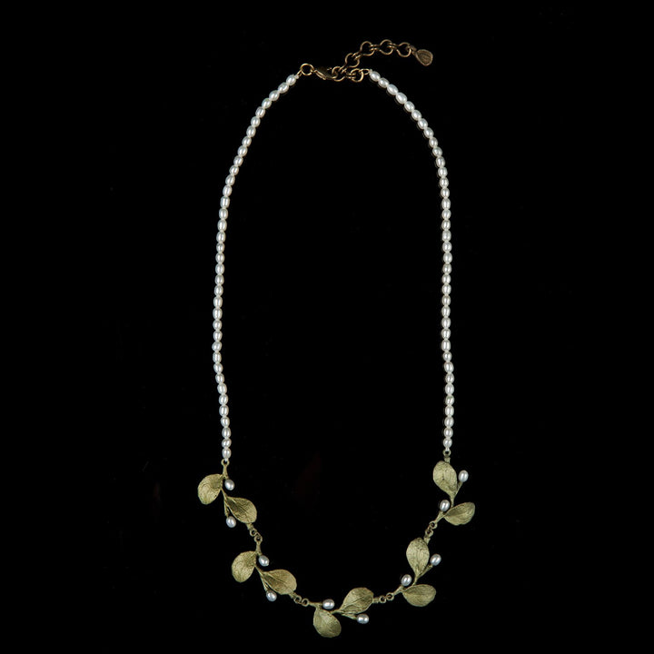 Image of the Michael Michaud Irish Thorn Necklace - Pearl Contour on a black background