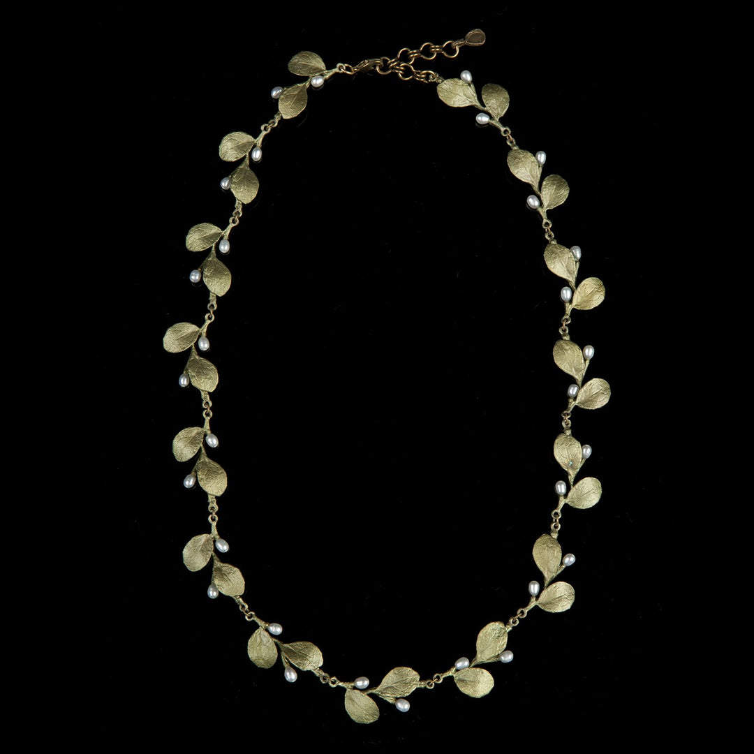 Image of the Michael Michaud Irish Thorn Necklace - Tailored Leaves on a black background