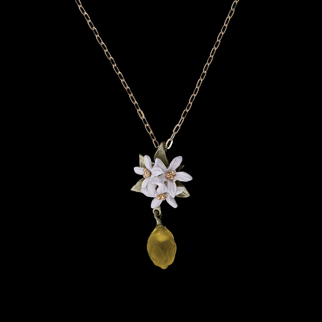 Image of the Michael Michaud Lemon Drop Pendant - Flower on a black background