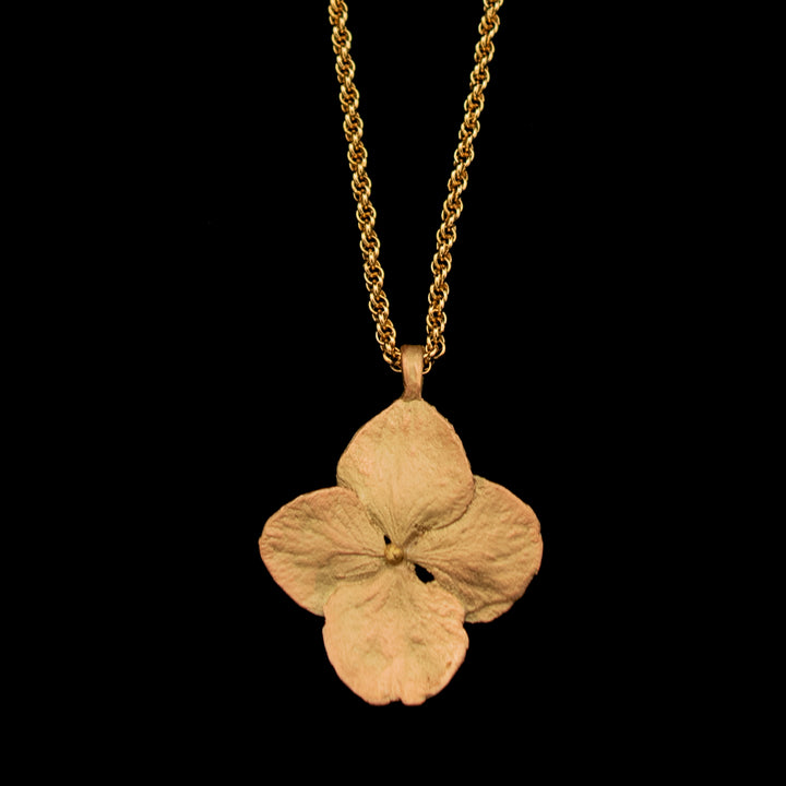 Image of the Michael Michaud Hydrangea Pendant - Large Petal on a black background