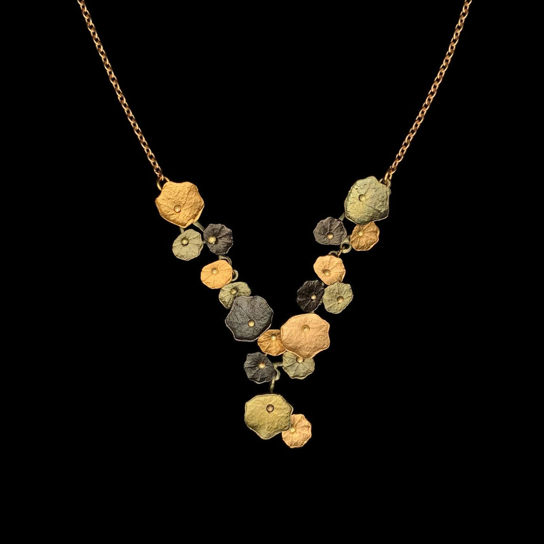 Image of the Michael Michaud Nasturtium Necklace - Dainty on a black background
