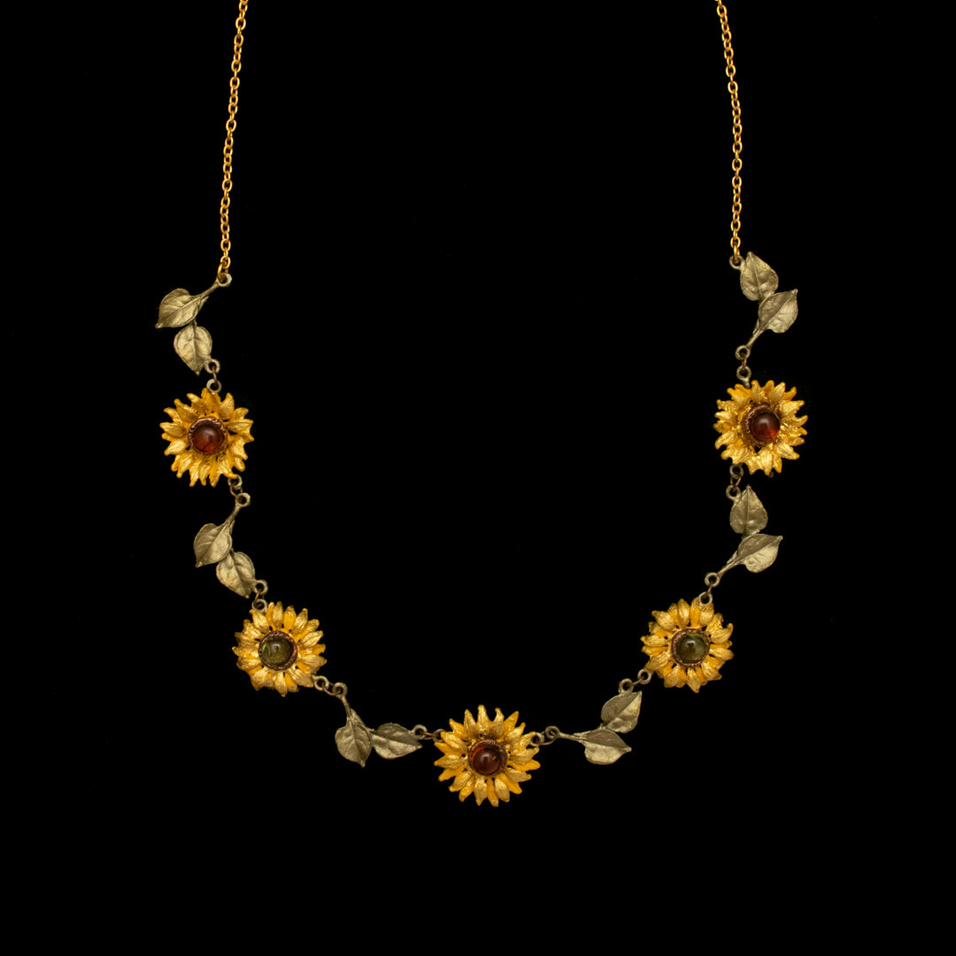 Image of the Michael Michaud Van Gogh Sunflower Necklace - Web Exclusive on a black background