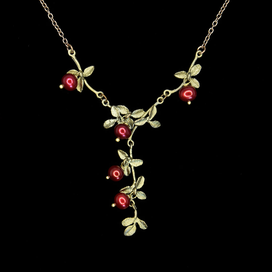 Image of the Michael Michaud Cranberry Pendant - Drop on a black background