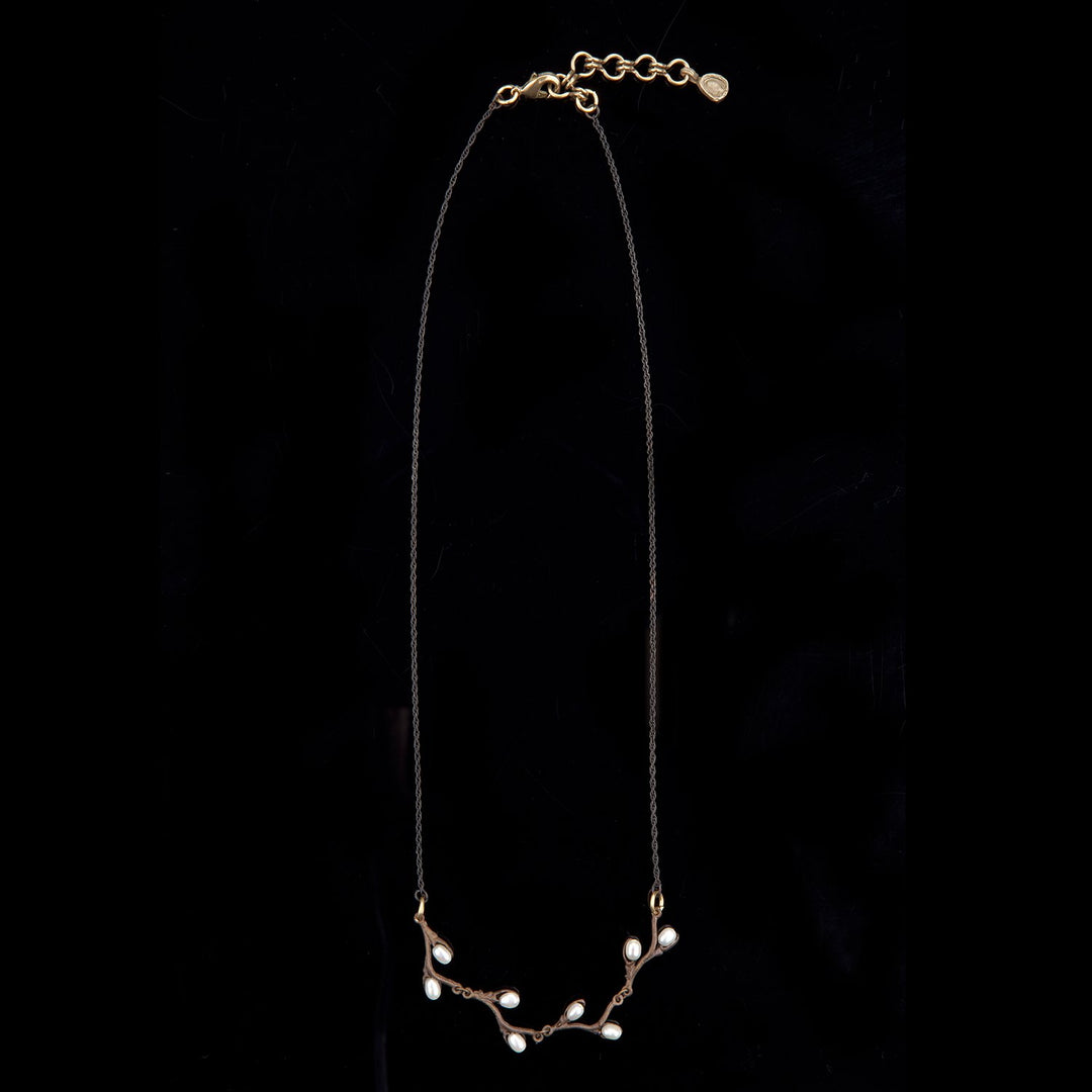 Image of the Michael Michaud Pussy Willow Necklace - Delicate on a black background