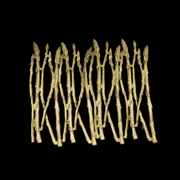 Image of the Michael Michaud Asparagus Trivet on a black background