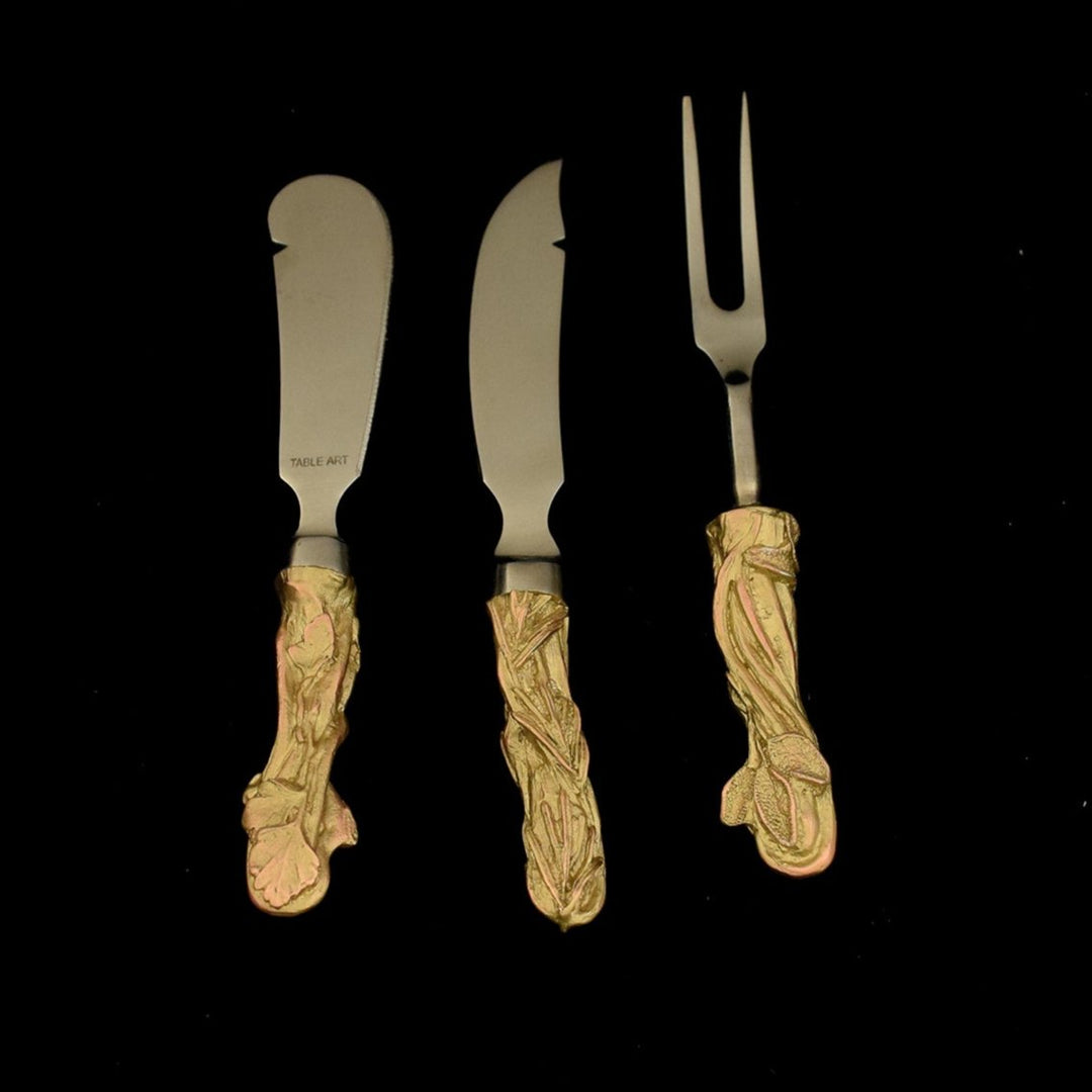 Image of the Michael Michaud Herb 3 piece Hostess Set - Bronze on a black background