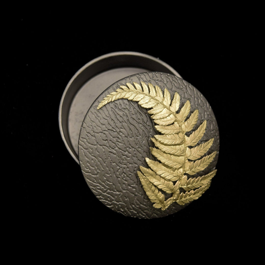 Image of the Michael Michaud Fern Box - Gunmetal on a black background