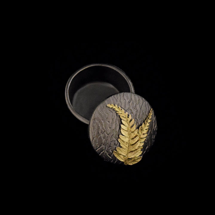 Image of the Michael Michaud Fern Small Box - Gunmetal on a black background