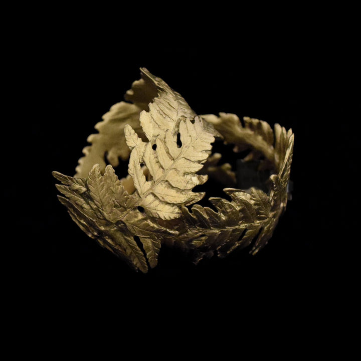 Image of the Michael Michaud Fern Napkin Rings on a black background