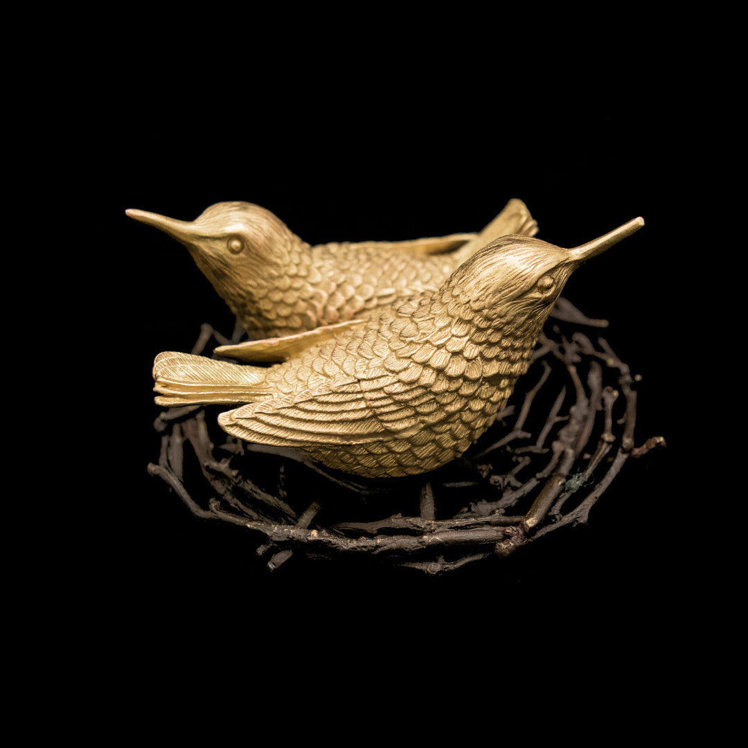 Image of the Michael Michaud Hummingbird Salt & Pepper Shakers on a black background