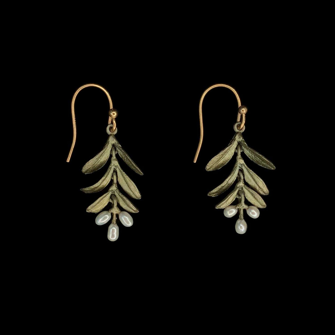 Image of the Michael Michaud Garden Vine Earrings - Wire on a black background