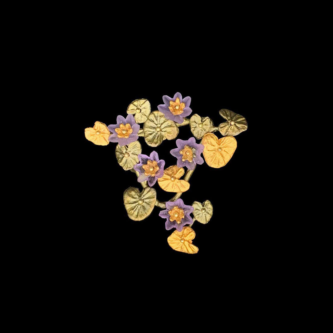 Image of the Michael Michaud Giverny Water Lilies Brooch on a black background