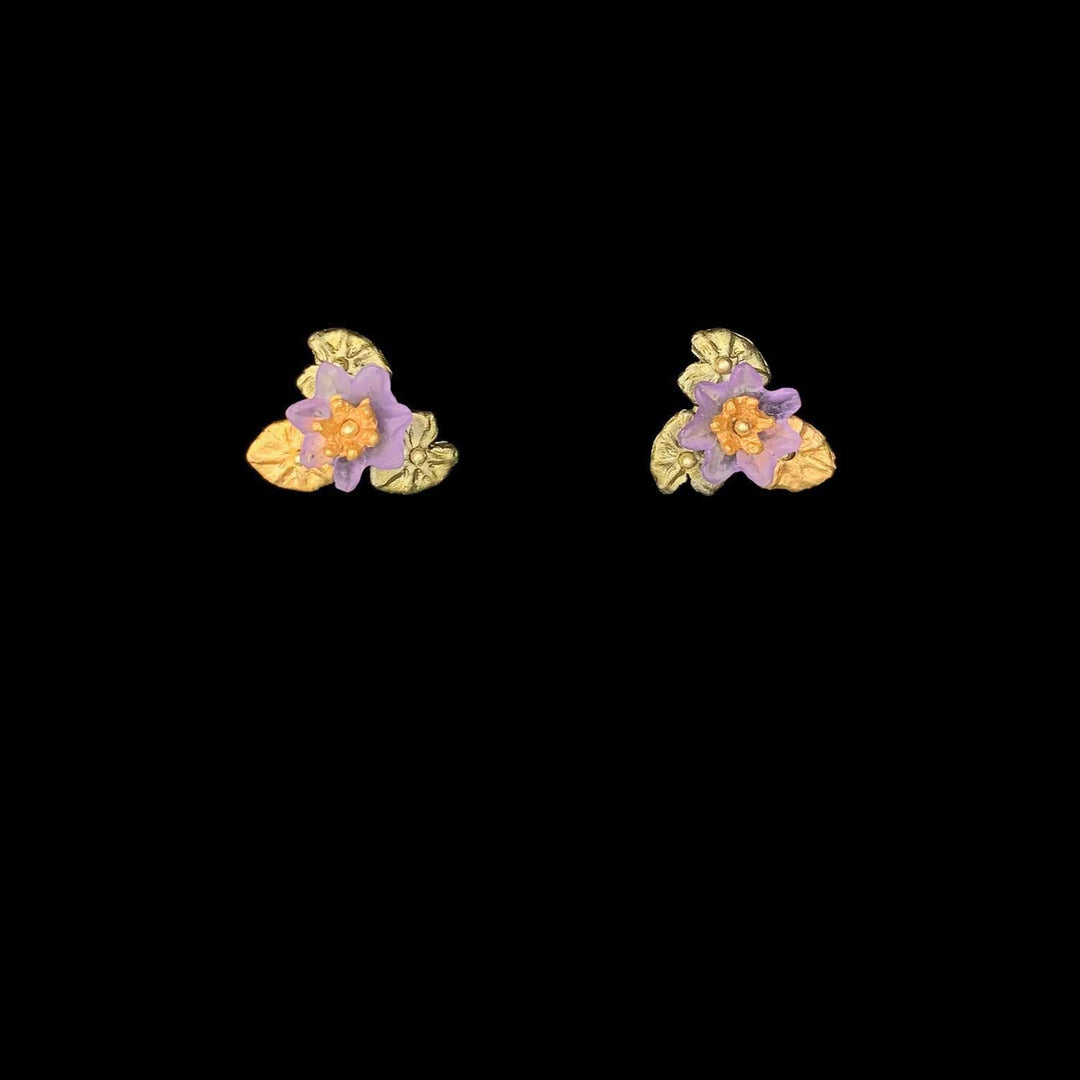 Image of the Michael Michaud Giverny Water Lilies Earrings - Post on a black background