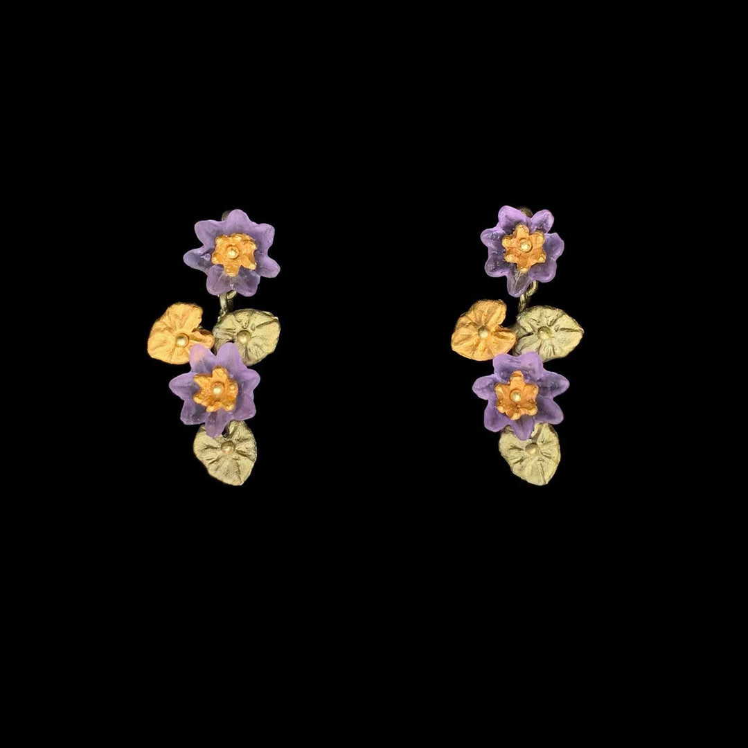 Image of the Michael Michaud Giverny Water Lilies Earrings - Dangle Post on a black background