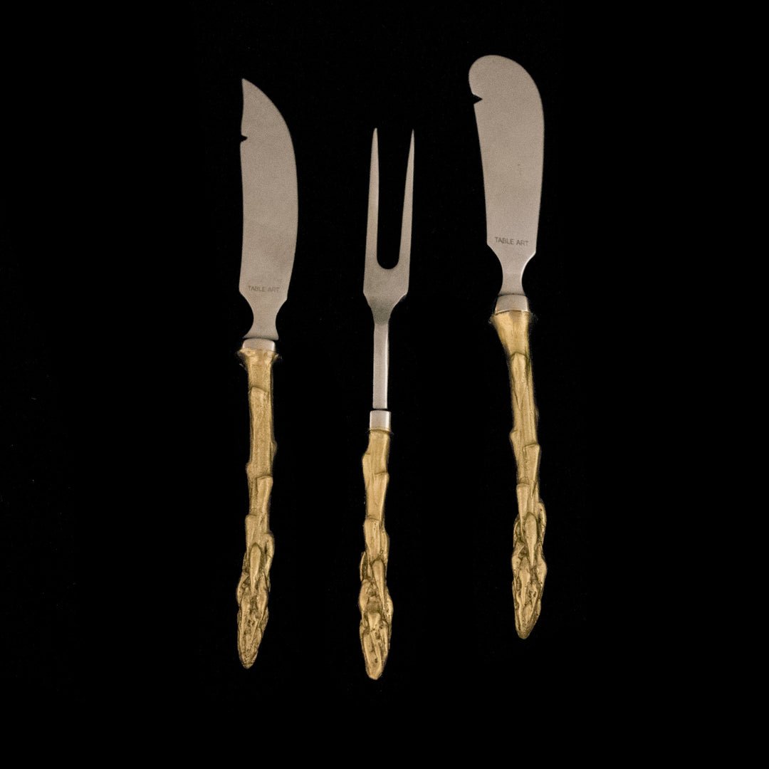 Image of the Michael Michaud Asparagus 3 Piece Hostess Set on a black background
