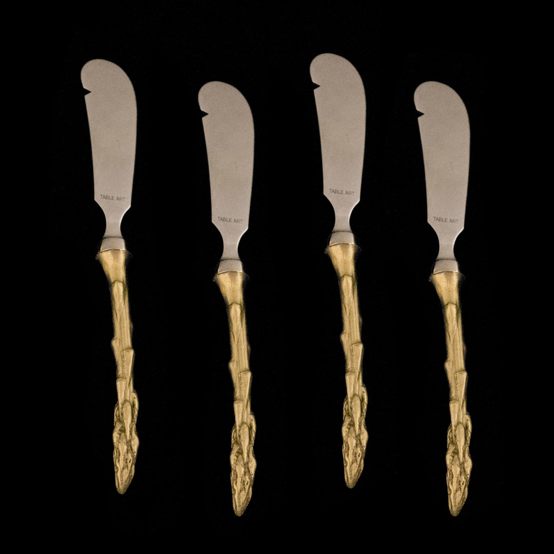 Image of the Michael Michaud Asparagus 4 Piece Spreader Set on a black background