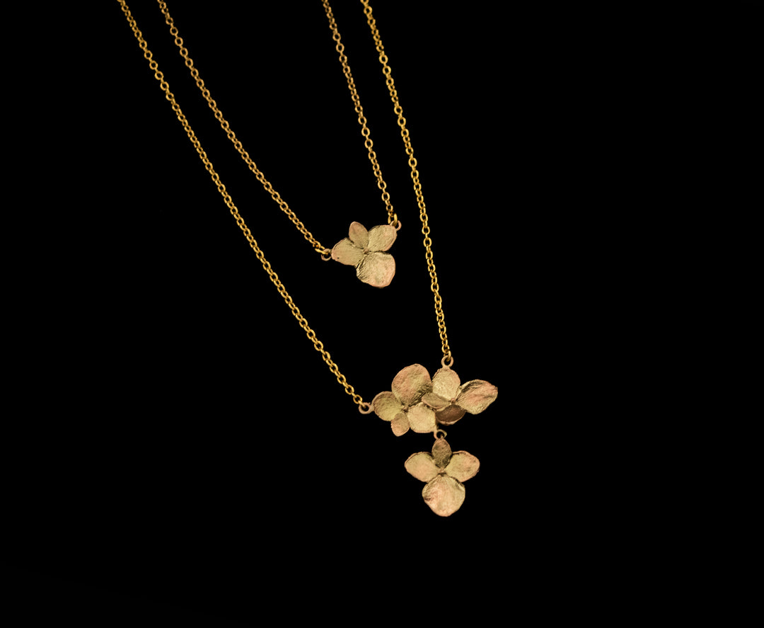 Image of the Michael Michaud Dainty Hydrangea Pendant on a black background