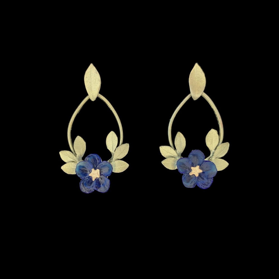 Image of the Michael Michaud Blue Violet Earrings - Oval Post on a black background