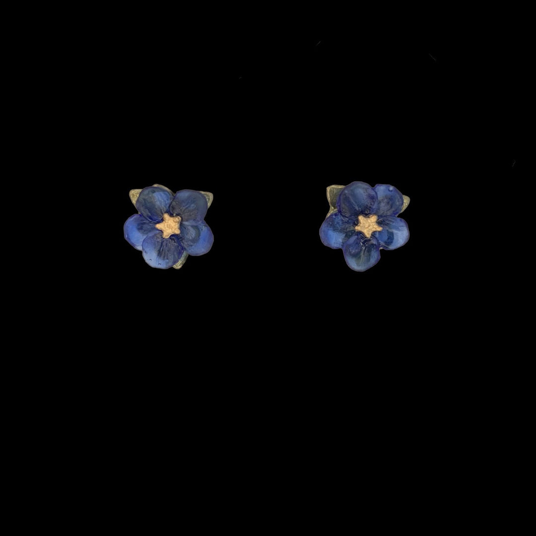 Image of the Michael Michaud Blue Violet Earrings - Petite Post on a black background