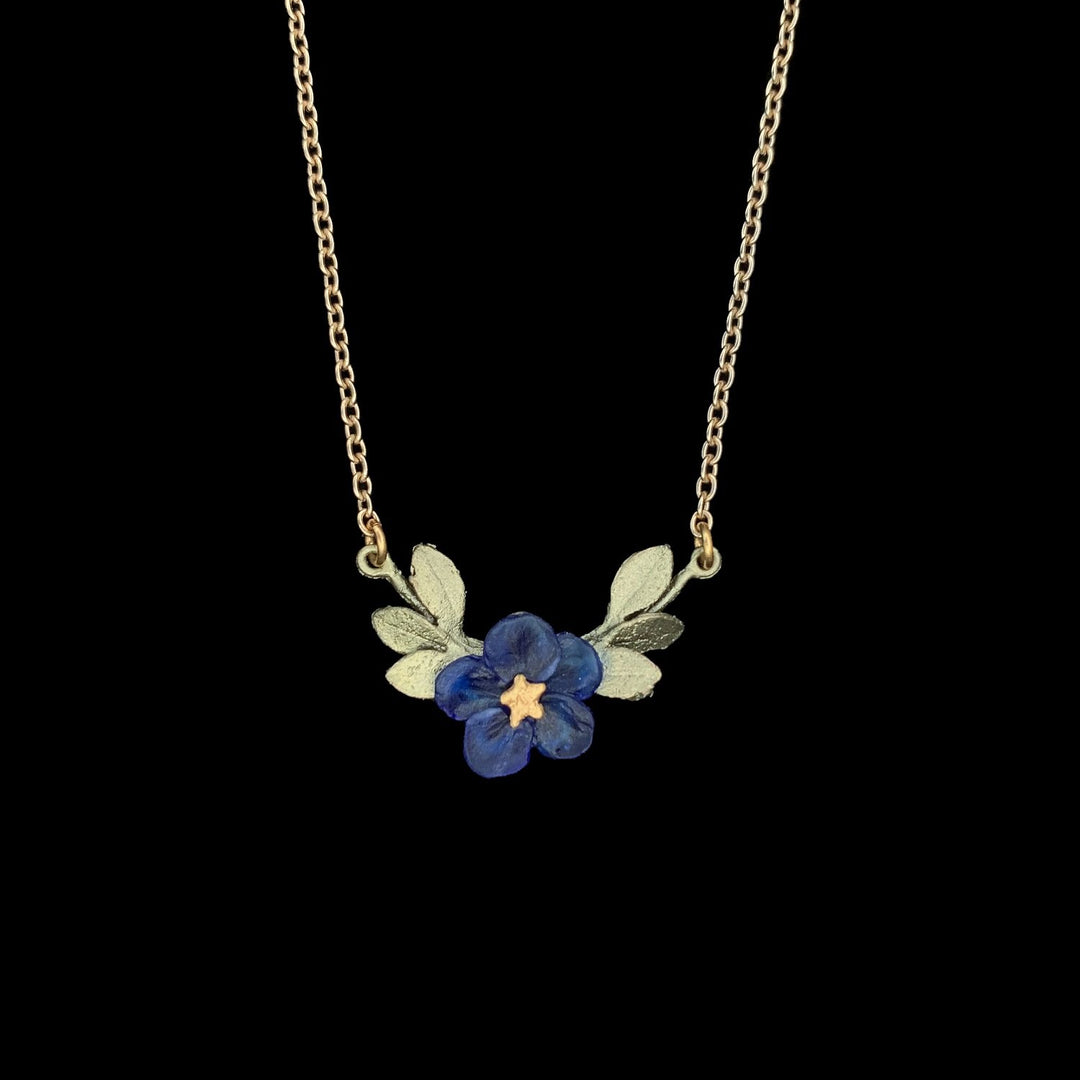 Image of the Michael Michaud Blue Violet Pendant - Single Flower on a black background