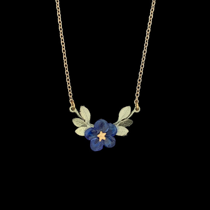Image of the Michael Michaud Blue Violet Pendant - Single Flower on a black background