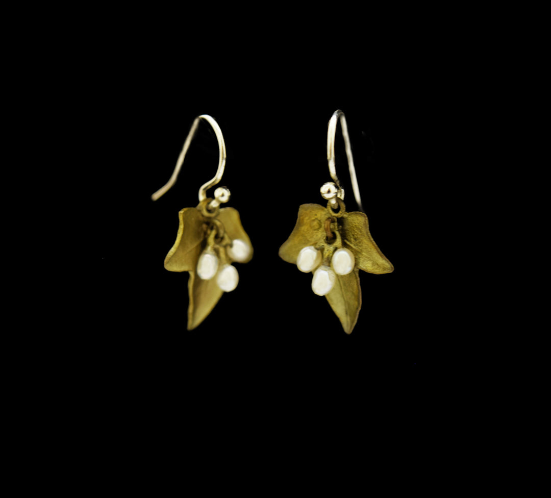 Image of the Michael Michaud Ivy Wire Earrings on a black background