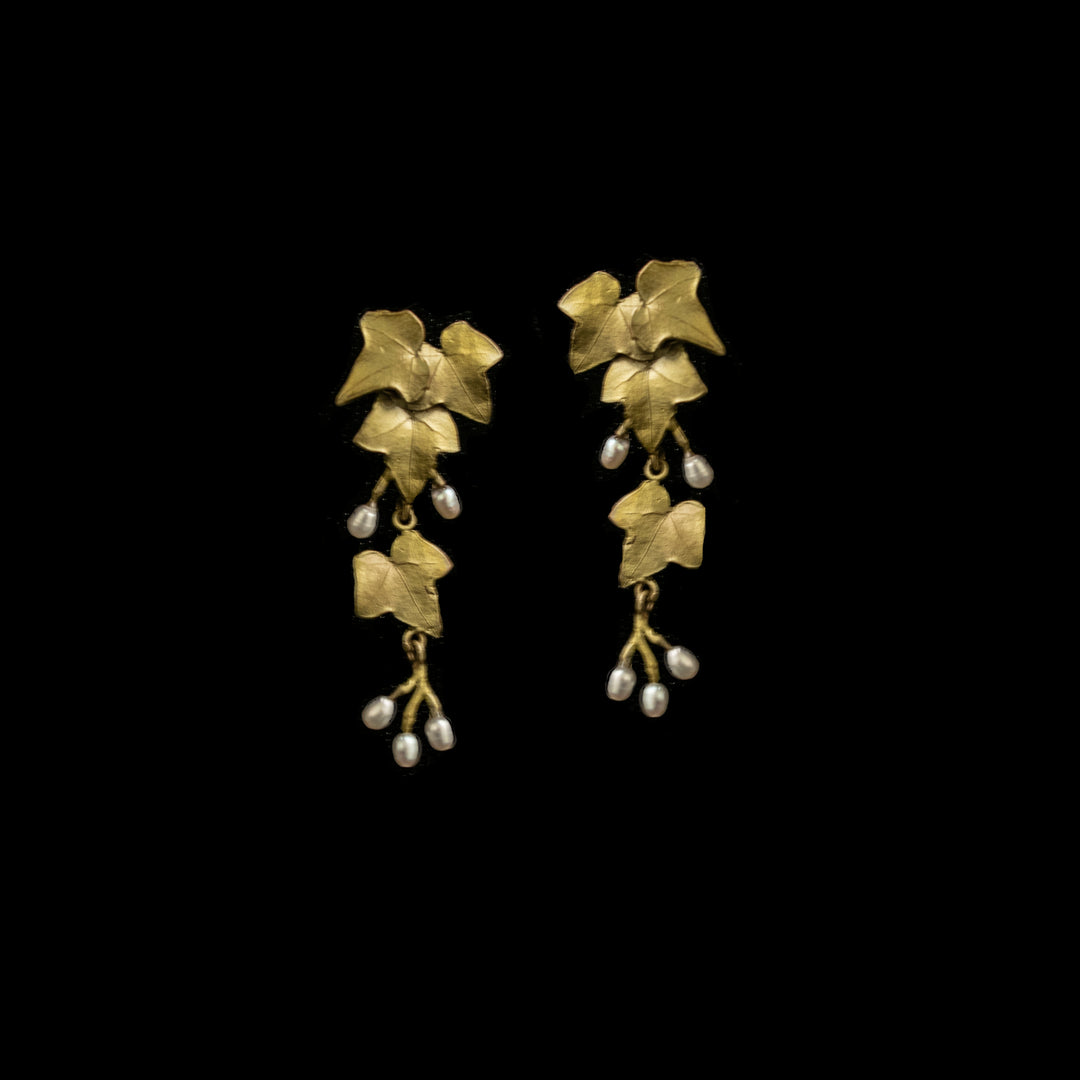 Image of the Michael Michaud Ivy Statement Post Earrings on a black background