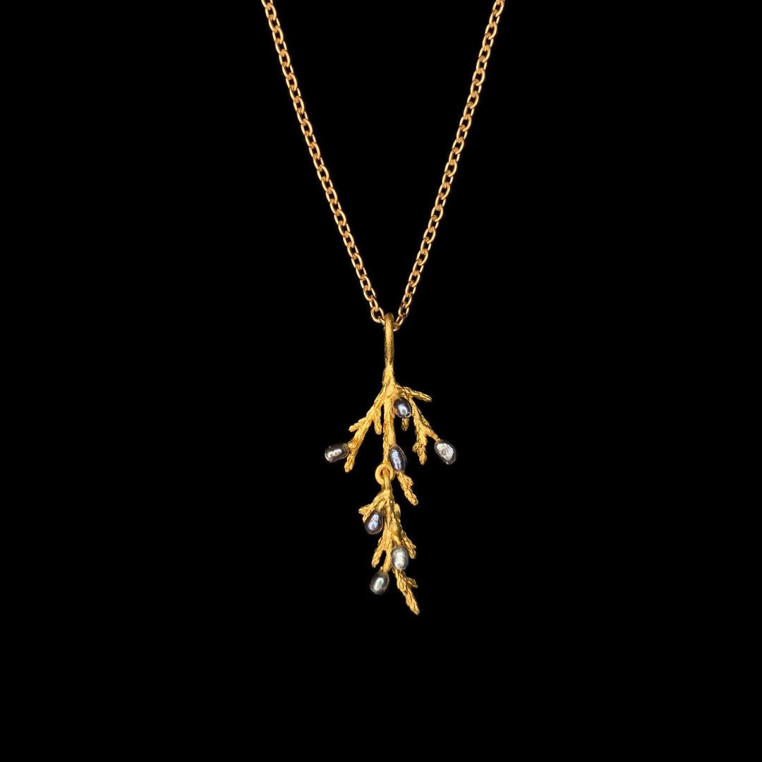 Image of the Michael Michaud Juniper Pendant - Dainty on a black background