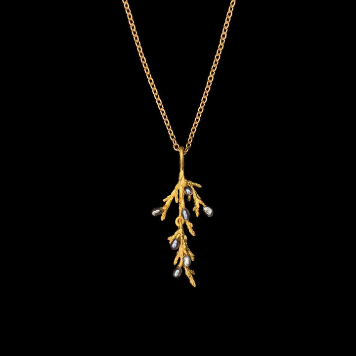 Image of the Michael Michaud Juniper Pendant - Dainty on a black background