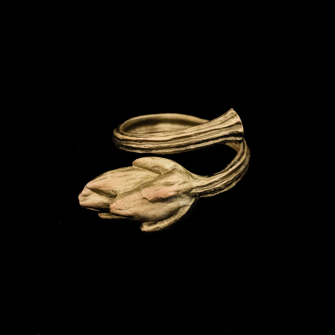 Image of the Michael Michaud Artichoke Napkin Rings on a black background