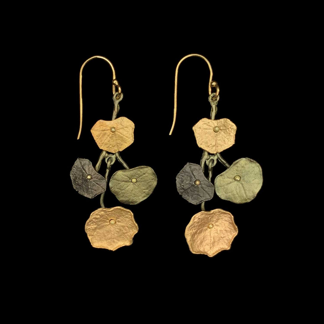 Image of the Michael Michaud Nasturtium Earrings - Wire on a black background