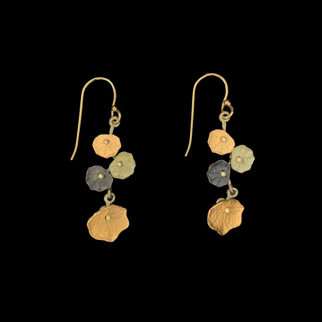 Image of the Michael Michaud Nasturtium Earrings - Dainty Wire on a black background
