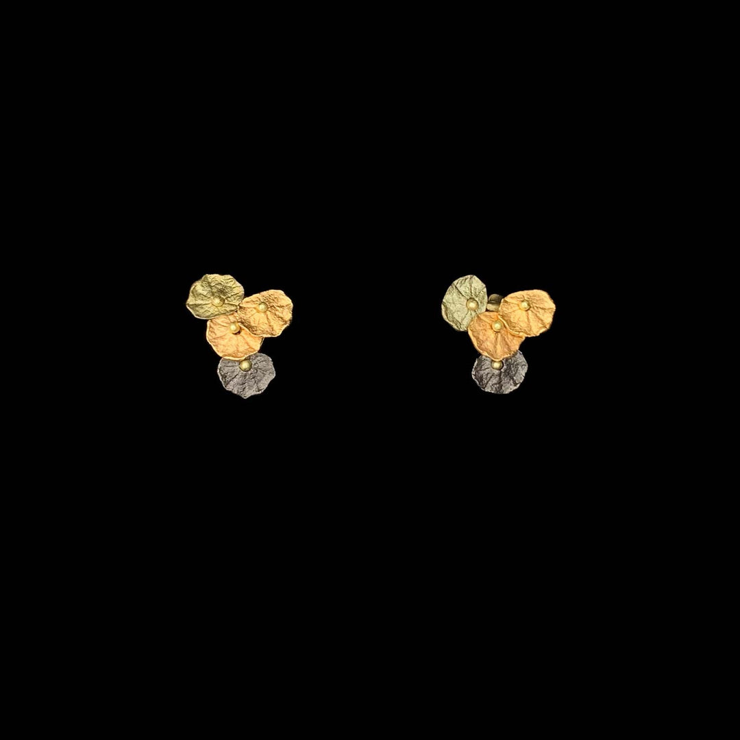 Image of the Michael Michaud Nasturtium Earrings - Dainty Post on a black background