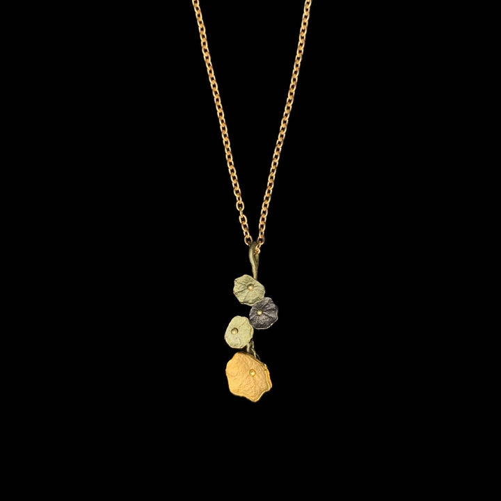 Image of the Michael Michaud Nasturtium Pendant - Dainty on a black background