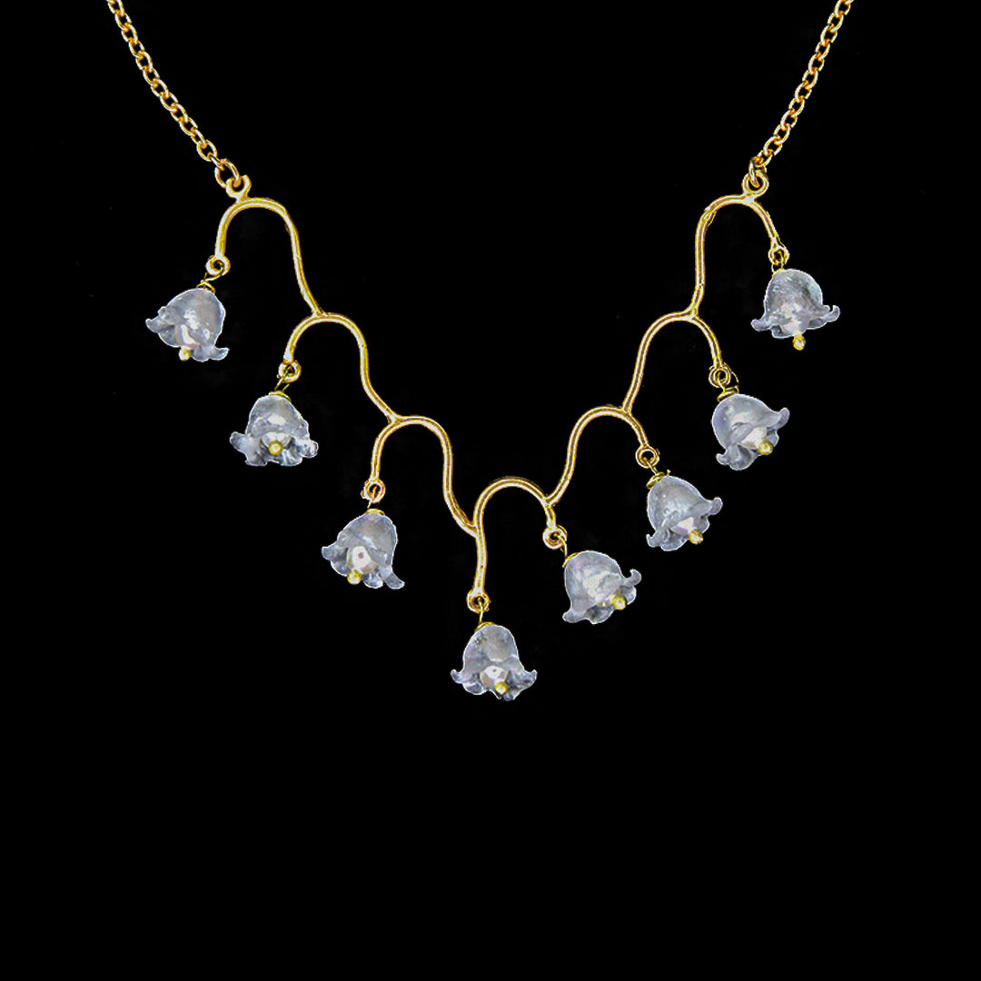 Image of the Michael Michaud Fine Lily of the Valley Necklace on a black background