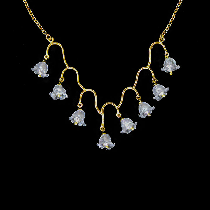 Image of the Michael Michaud Fine Lily of the Valley Necklace on a black background