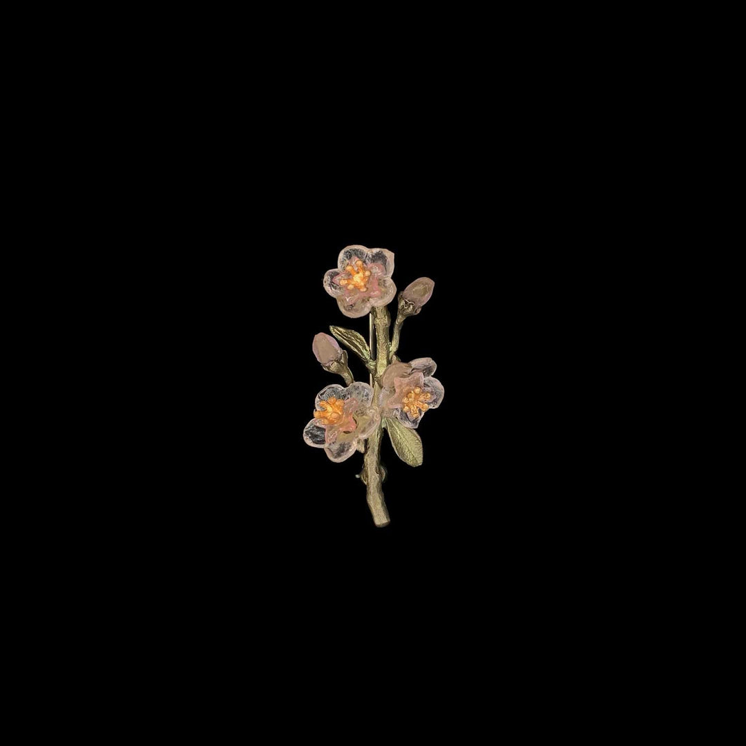 Image of the Michael Michaud Peach Blossom Brooch - Dainty on a black background
