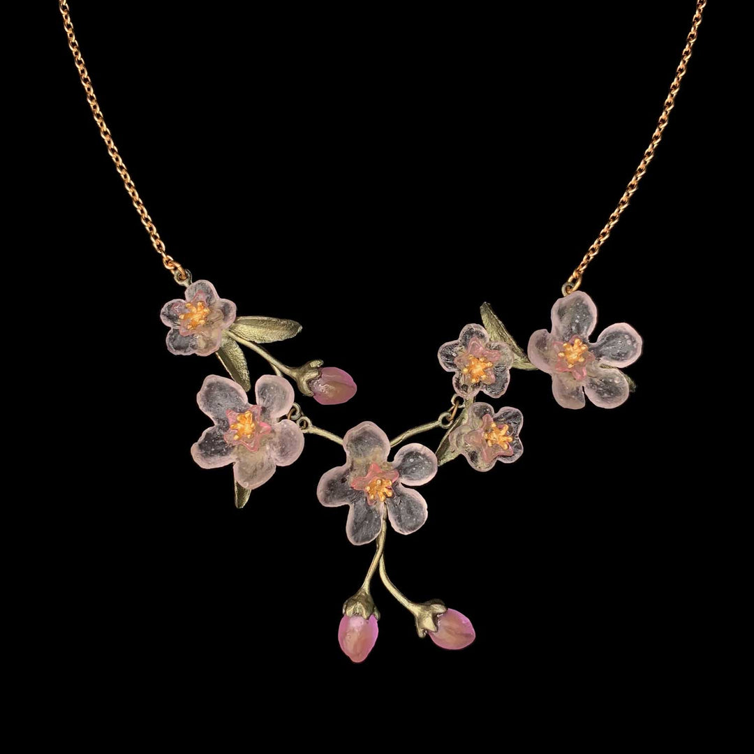 Image of the Michael Michaud Peach Blossom Necklace - Statement on a black background