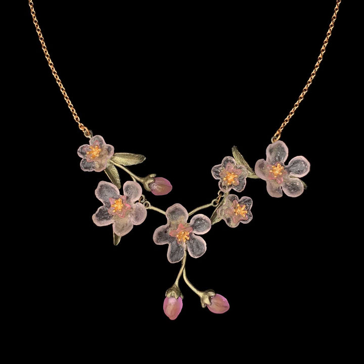 Image of the Michael Michaud Peach Blossom Necklace - Statement on a black background
