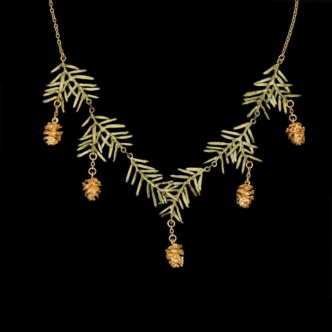 Image of the Michael Michaud Pine Needle Necklace - Statement on a black background