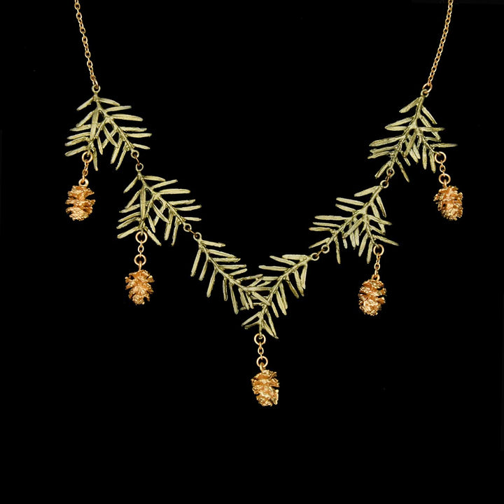 Image of the Michael Michaud Pine Needle Necklace - Statement on a black background