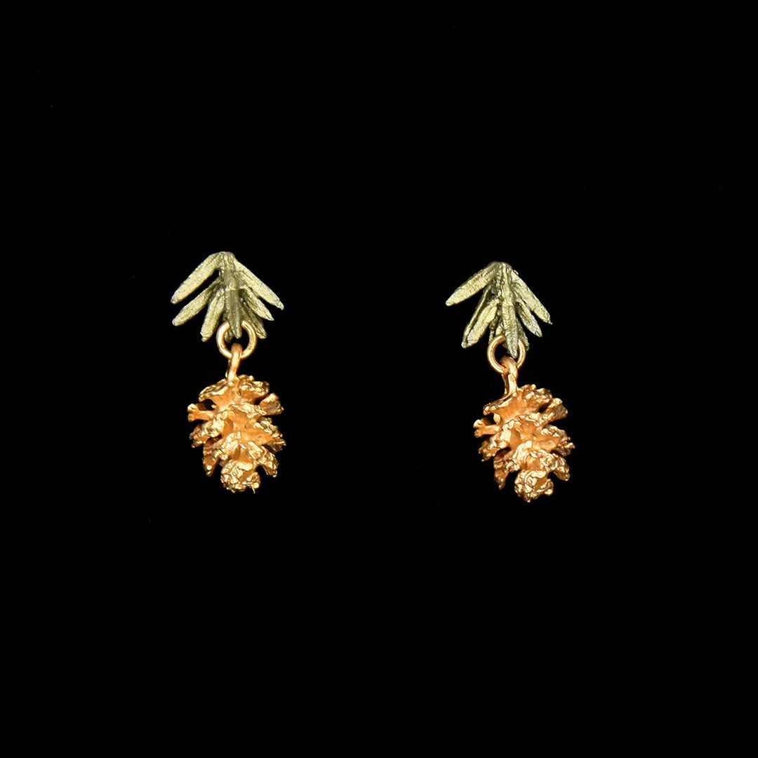 Image of the Michael Michaud Pine Needle Earrings - Post on a black background