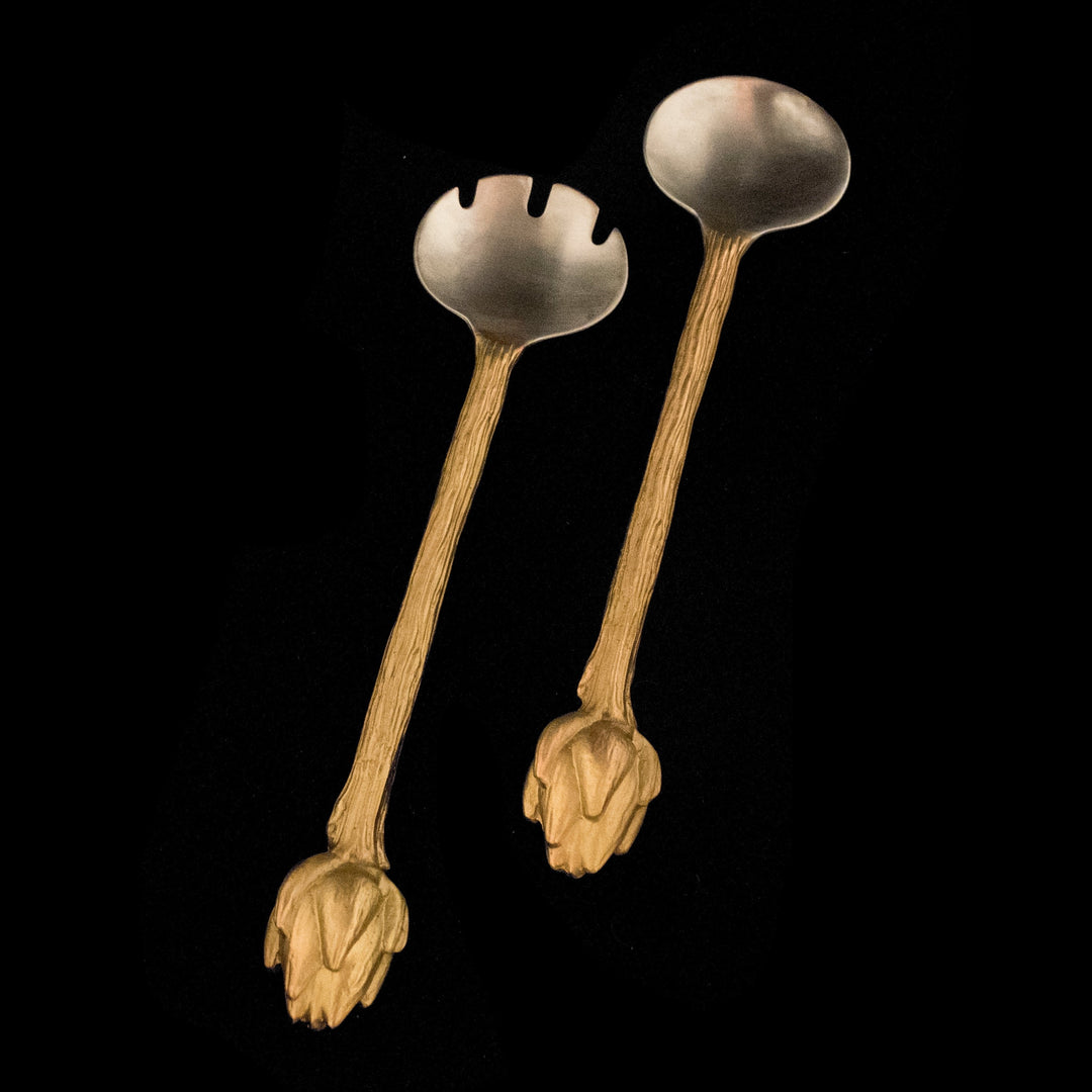 Image of the Michael Michaud Artichoke Servers on a black background
