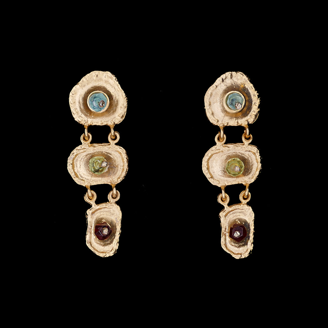 Image of the Michael Michaud Fine Sea Urchin Post Earrings on a black background