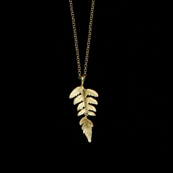 Image of the Michael Michaud Fern Pendant - Chain on a black background